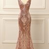 Prom Dresses HELLYMOON | Rose Gold Sequins Long Prom Dress