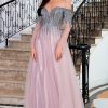 Special Occasion HELLYMOON | A Line Off The Shoulder Prom Dress With Beading Purple