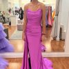 Special Occasion HELLYMOON | Satin Mermaid Prom Dress With Ruffles Hot Pink