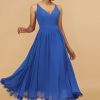 Partywear HELLYMOON | V-Neck Chiffon Bridesmaid Dress