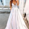 Special Occasion HELLYMOON | Glitter Long Prom Dress With Pockets White