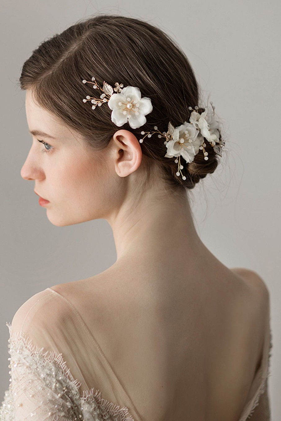 Accessories HELLYMOON | Super Fairy Sweet Chiffon Flower Hairpins White