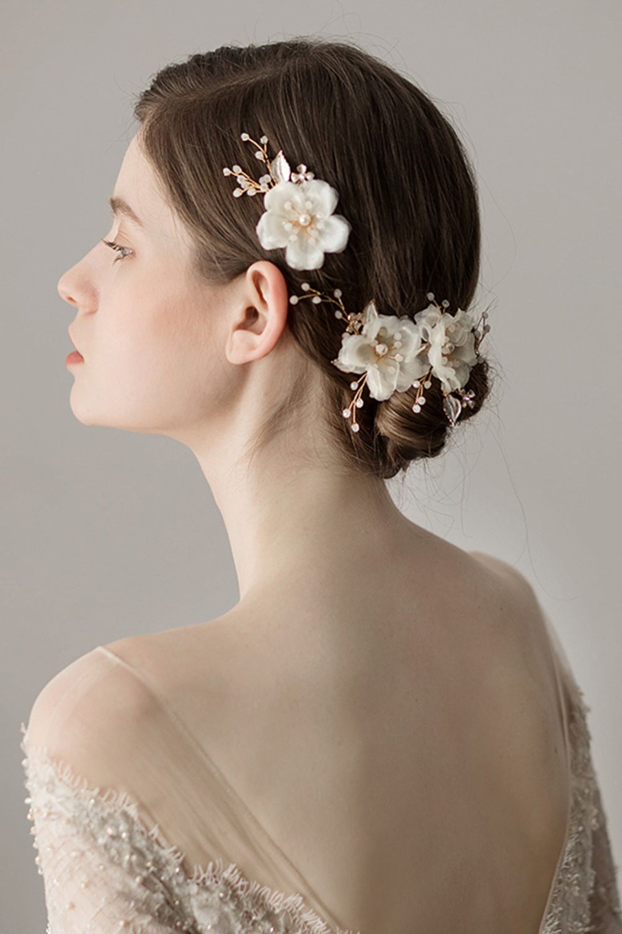 Accessories HELLYMOON | Super Fairy Sweet Chiffon Flower Hairpins White