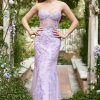 Special Occasion HELLYMOON | Strapless Mermaid Prom Dress With Appliques Lavender