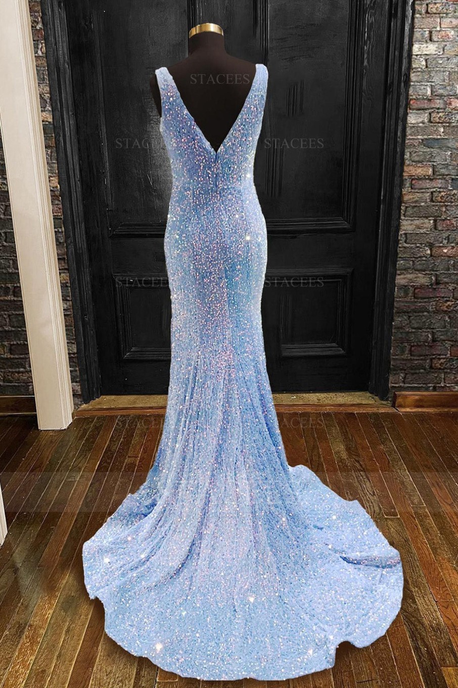 Special Occasion HELLYMOON | Sequins Sparkly Mermaid Prom Dress Blue