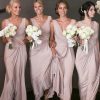 Partywear HELLYMOON | Fitted Spandex Draped Long Bridesmaid Dress With Pleated