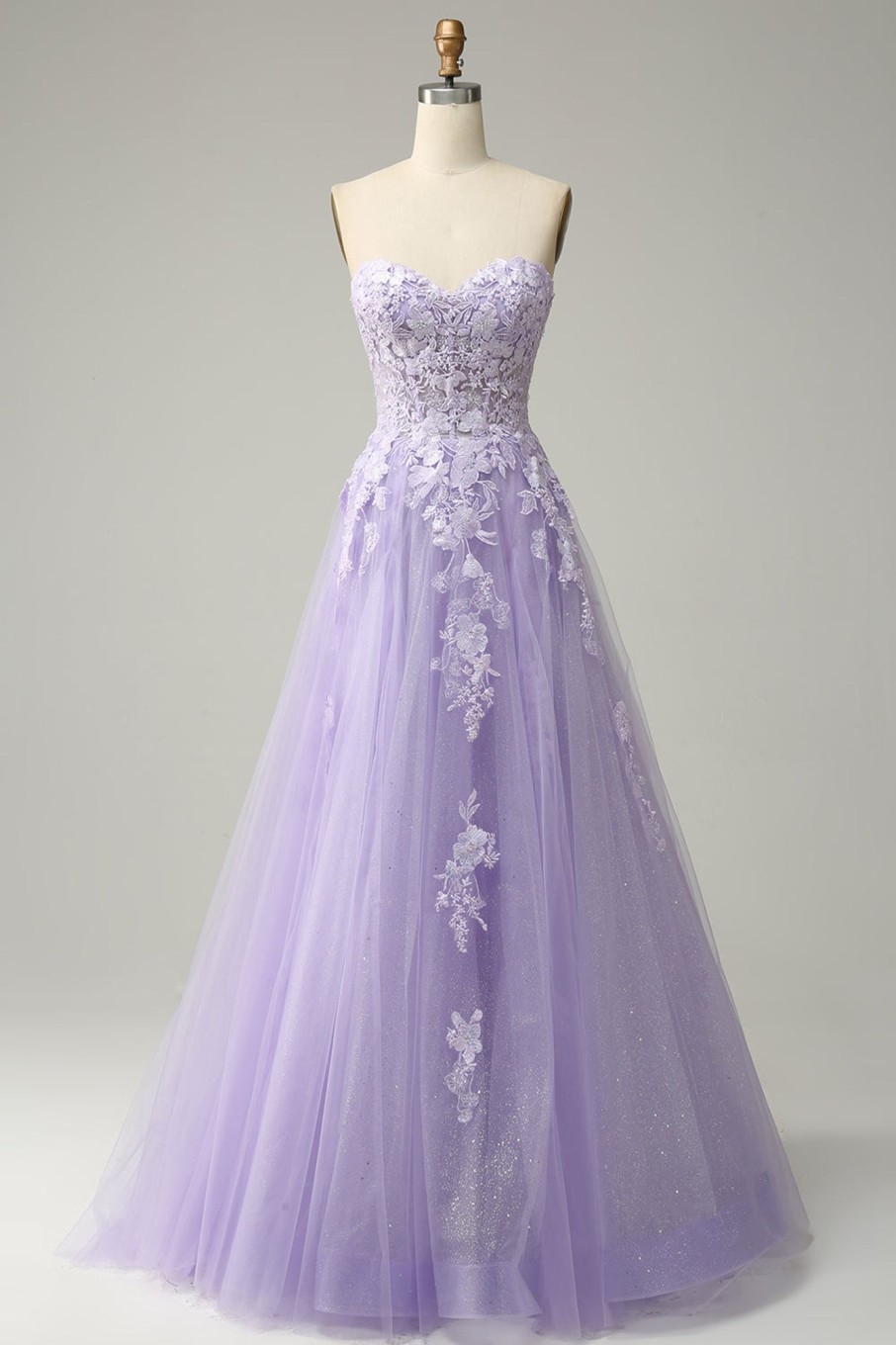 Prom Dresses HELLYMOON | A Line Spaghetti Straps Long Prom Dress With Appliques Purple