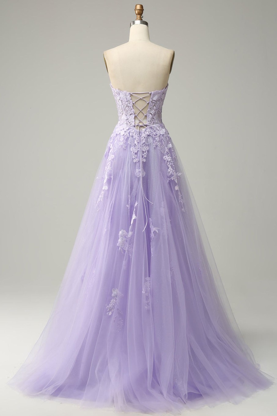 Prom Dresses HELLYMOON | A Line Spaghetti Straps Long Prom Dress With Appliques Purple