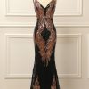 Prom Dresses HELLYMOON | Black And Gold Sequins Long Prom Dress