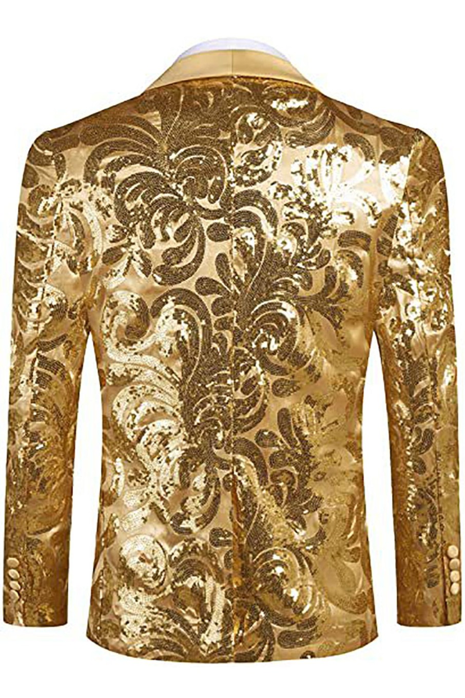 Men HELLYMOON | Shawl Lapel Sequins Men'S Blazer Golden