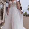 Wedding Dresses HELLYMOON | A-Line Tulle Long Plus Size Wedding Dress With Beading White