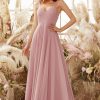 Partywear HELLYMOON | Blush Spaghetti Straps Chiffon Bridesmaid Dress