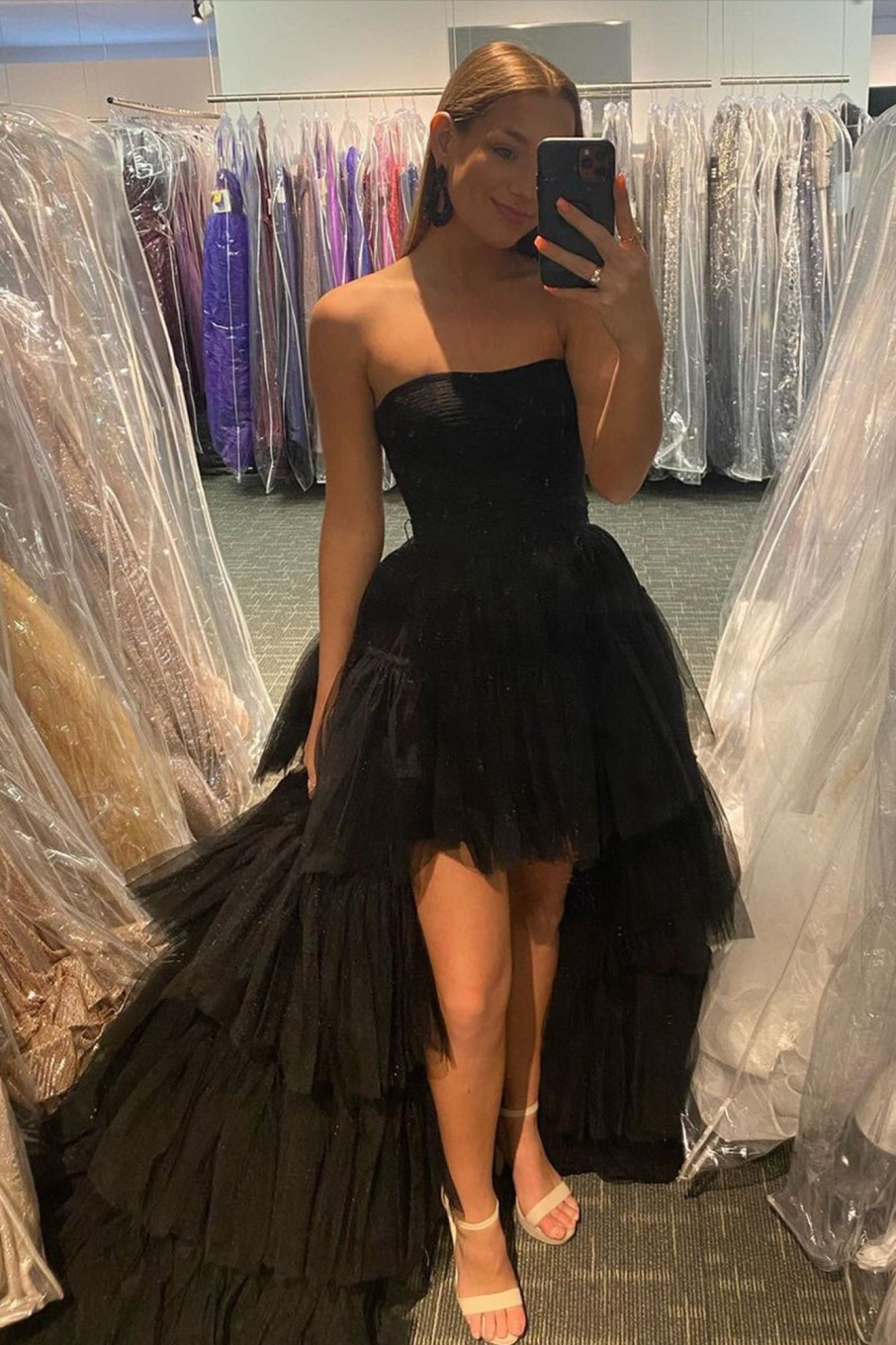 Special Occasion HELLYMOON | High Low Prom Dress With Ruffles Black