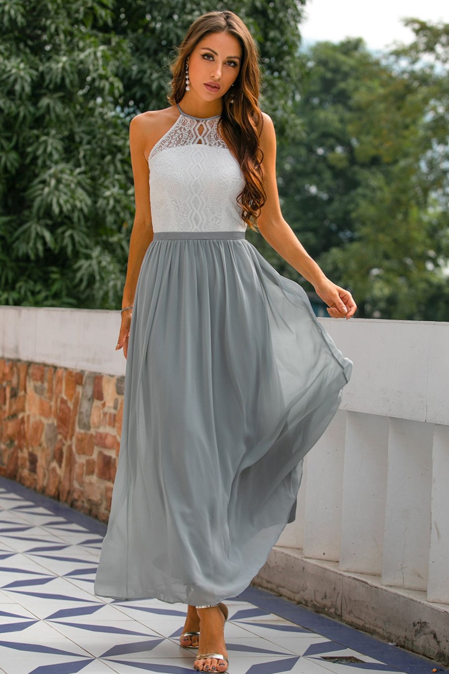 Special Occasion HELLYMOON | Open Back Long Dress Grey