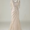 Prom Dresses HELLYMOON | Sparkly Beaded Mermaid Long Prom Dress With Wrap Champagne