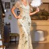 Special Occasion HELLYMOON | En Long Sequins Sparkly Party Dress Gold