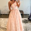 Prom Dresses HELLYMOON | One Shoulder Princess Prom Dress With Beading Butterfly Pink