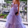 Prom Dresses HELLYMOON | Layered Corset Princess Prom Dress With Bow Lavender