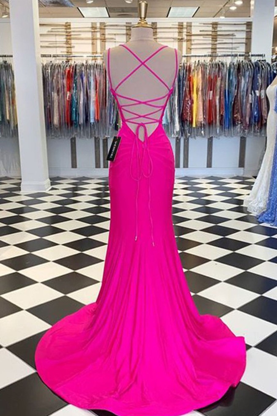 Special Occasion HELLYMOON | Hot Pink Mermaid Prom Dress Fuchsia