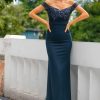 Special Occasion HELLYMOON | Off Shoulder Sequins Prom Party Dress Navy