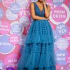 Prom Dresses HELLYMOON | A Line V-Neck Princess Tiered Prom Dress Blue